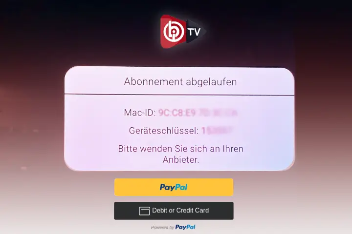 IBO Player aboneliğinizin süresi doldu – IPTV aboneliğinizi 8€ karşılığında yeniden etkinleştirin